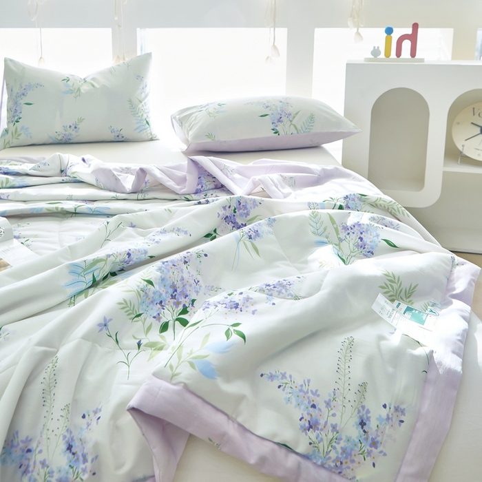 91家纺网 家纺一手货源 找家纺 铺尚美家纺 2026新款双面全棉羽丝空调被夏凉被单夏被 薰衣草