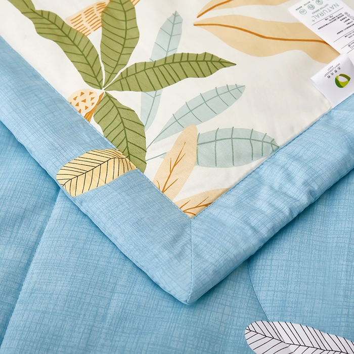 91家纺网 家纺一手货源 找家纺 铺尚美家纺 2026新款双面全棉羽丝空调被夏凉被单夏被 叶枫海韵