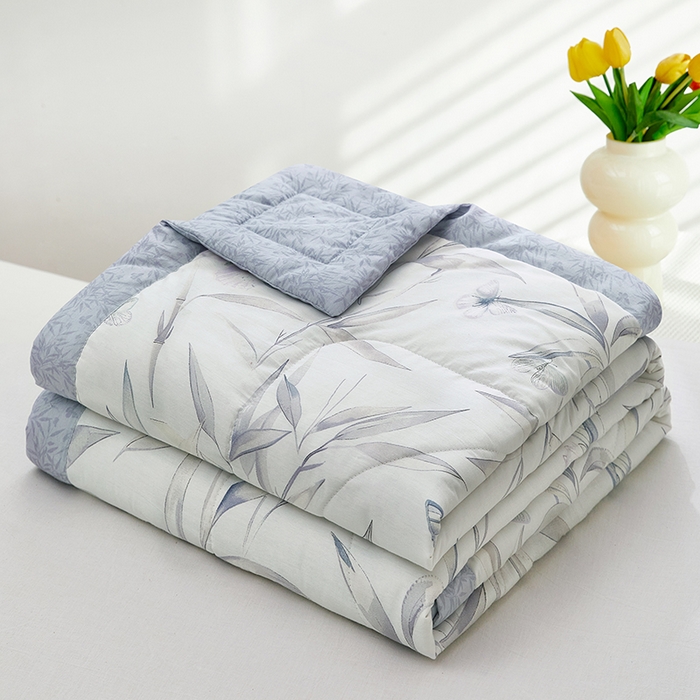 铺尚美家纺 2026新款双面全棉羽丝空调被夏凉被单夏被 叶影幽梦