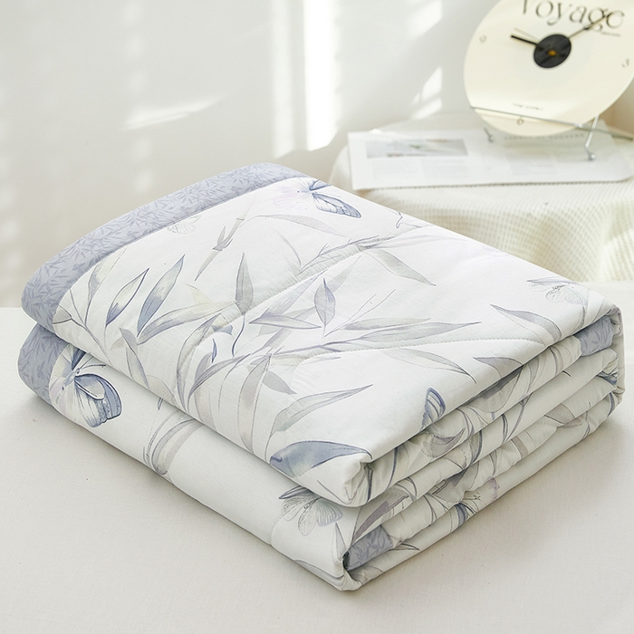 91家纺网 家纺一手货源 找家纺 铺尚美家纺 2026新款双面全棉羽丝空调被夏凉被单夏被 叶影幽梦