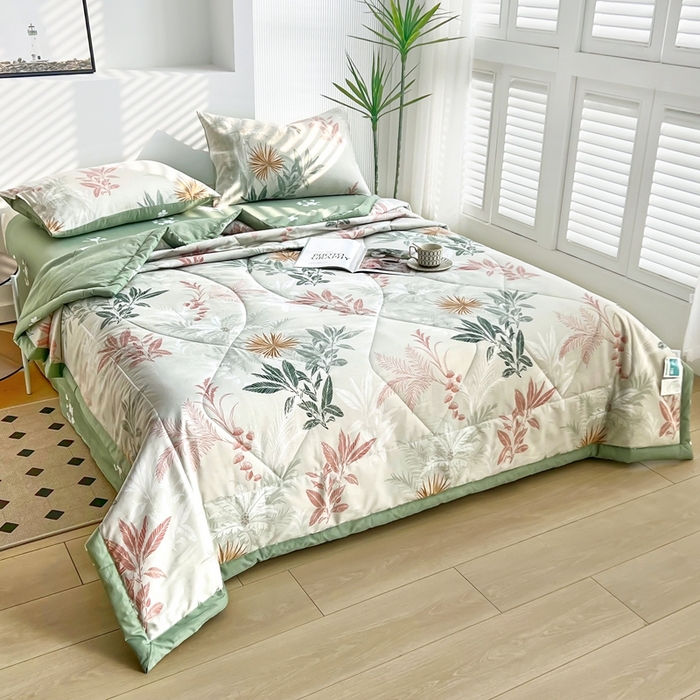 91家纺网 家纺一手货源 找家纺 铺尚美家纺 2026新款双面全棉羽丝空调被夏凉被单夏被 一览芳华