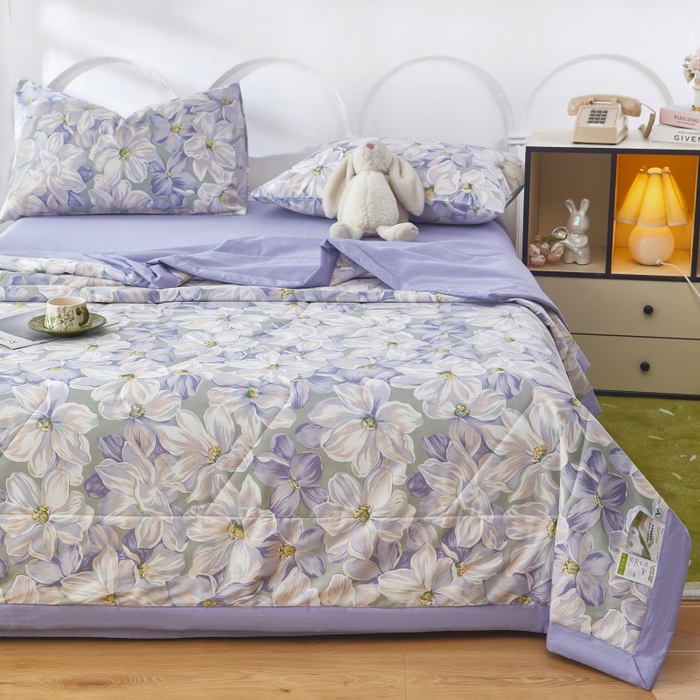 91家纺网 家纺一手货源 找家纺 铺尚美家纺 2026新款双面全棉羽丝空调被夏凉被单夏被 一夜芳华