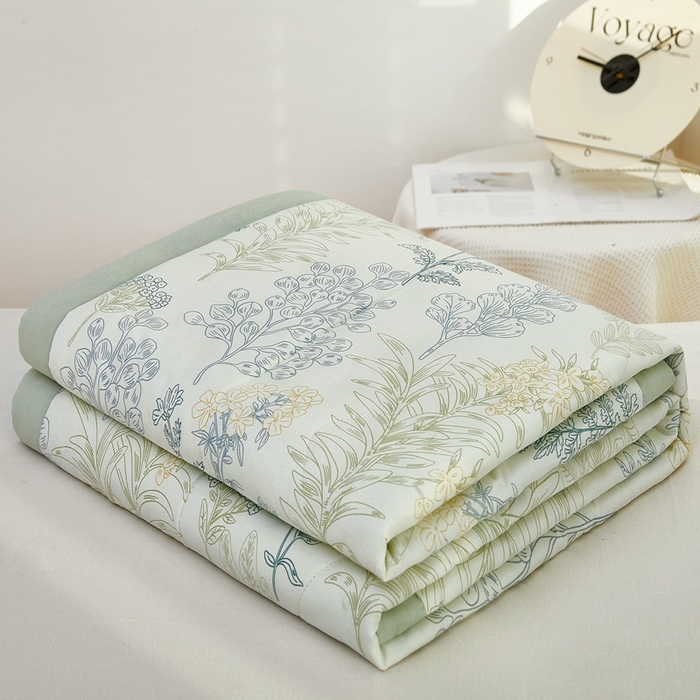 91家纺网 家纺一手货源 找家纺 铺尚美家纺 2026新款双面全棉羽丝空调被夏凉被单夏被 幽兰花谷