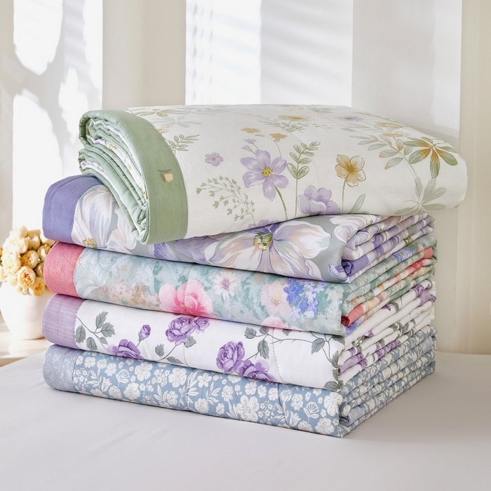 91家纺网 家纺一手货源 找家纺 铺尚美家纺 2026新款双面全棉羽丝空调被夏凉被单夏被 组合