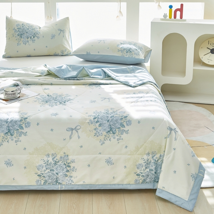 91家纺网 家纺一手货源 找家纺 铺尚美家纺 2026新款双面全棉羽丝空调被夏凉被单夏被 醉花语