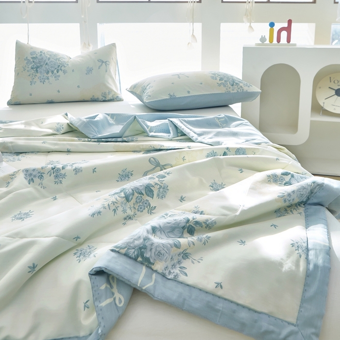 91家纺网 家纺一手货源 找家纺 铺尚美家纺 2026新款双面全棉羽丝空调被夏凉被单夏被 醉花语