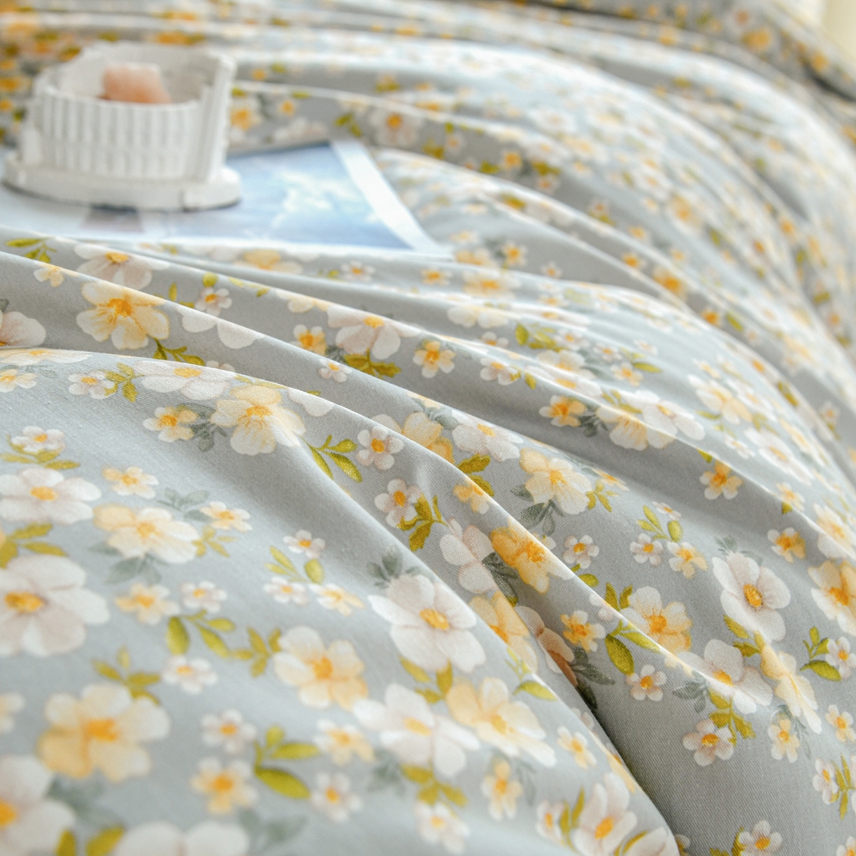 91家纺网 家纺一手货源 找家纺 缘舒家纺 2026新款全棉纯棉印花四件套 繁花