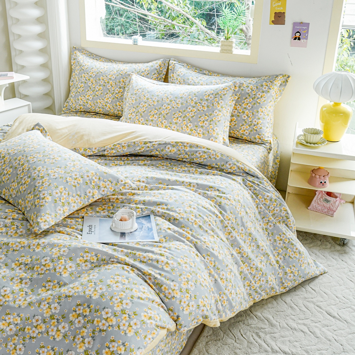 91家纺网 家纺一手货源 找家纺 缘舒家纺 2026新款全棉纯棉印花四件套 繁花