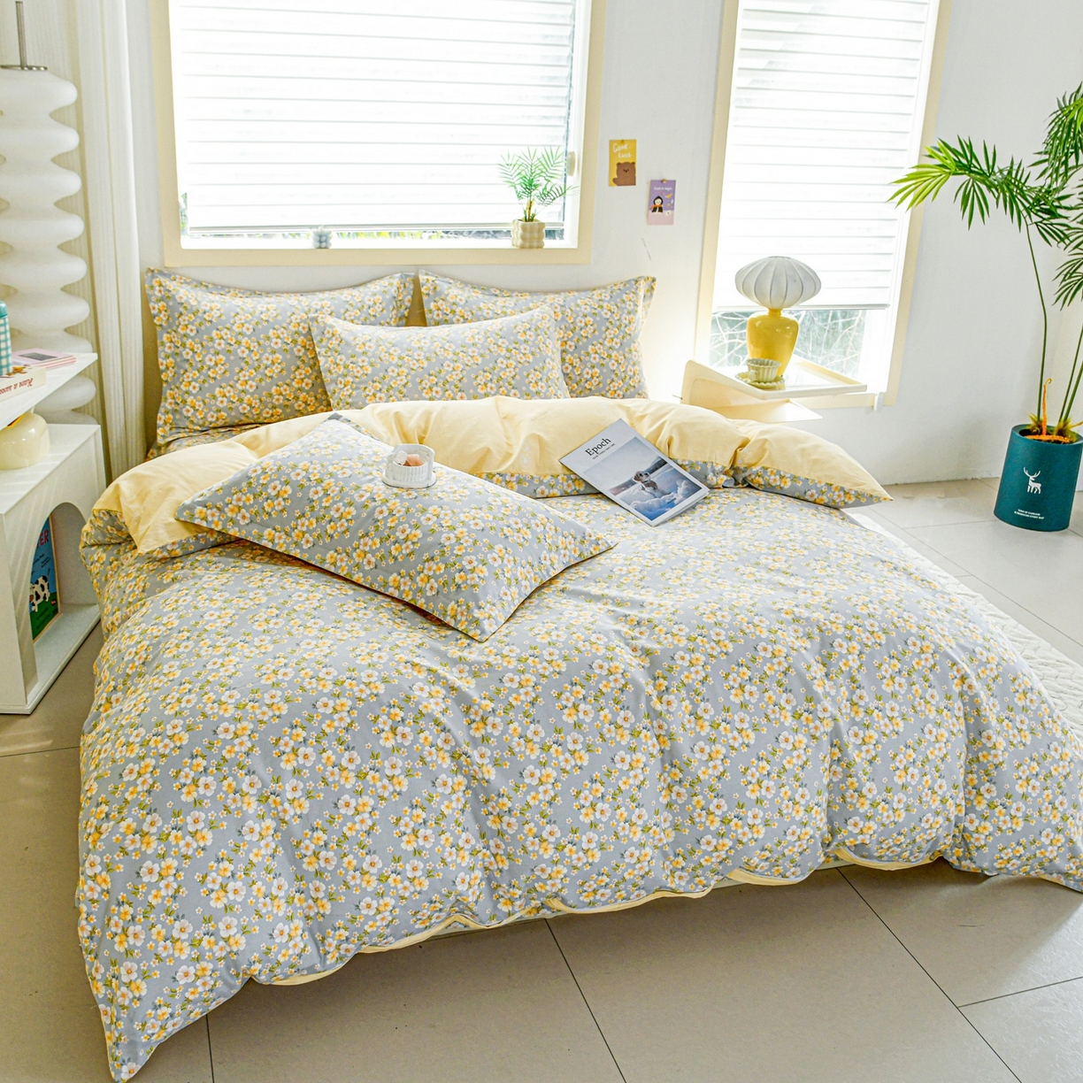 91家纺网 家纺一手货源 找家纺 缘舒家纺 2026新款全棉纯棉印花四件套 繁花