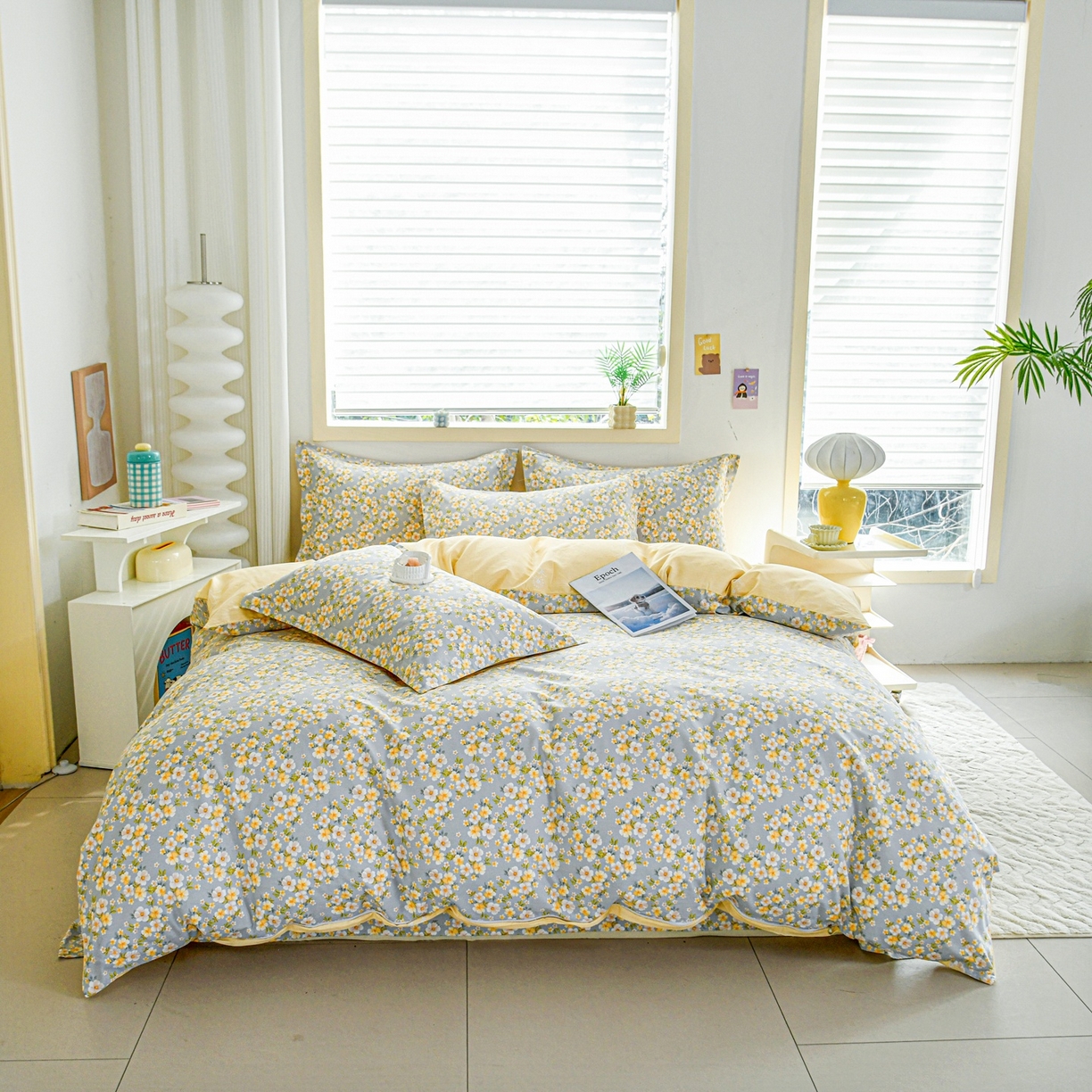 91家纺网 家纺一手货源 找家纺 缘舒家纺 2026新款全棉纯棉印花四件套 繁花