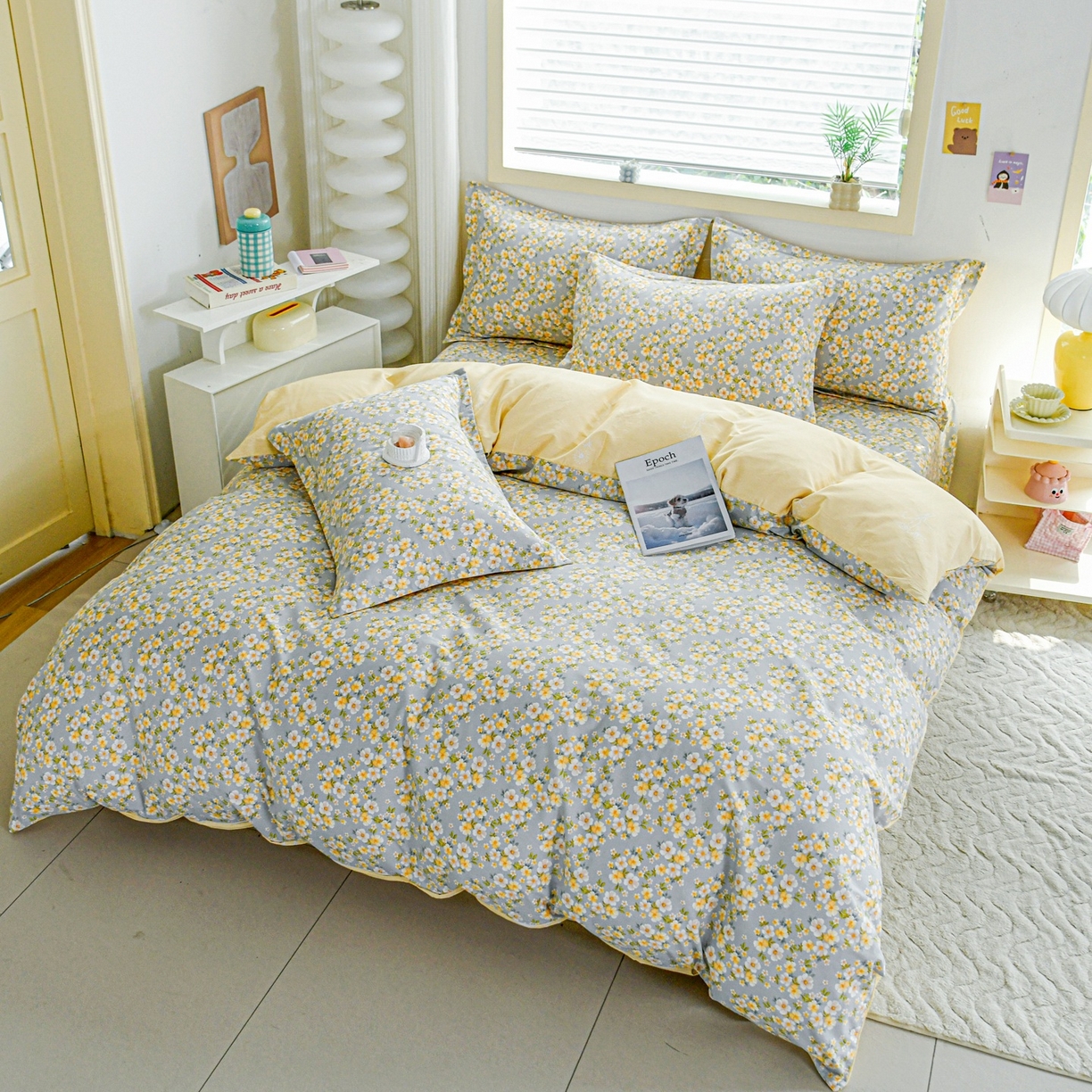 91家纺网 家纺一手货源 找家纺 缘舒家纺 2026新款全棉纯棉印花四件套 繁花