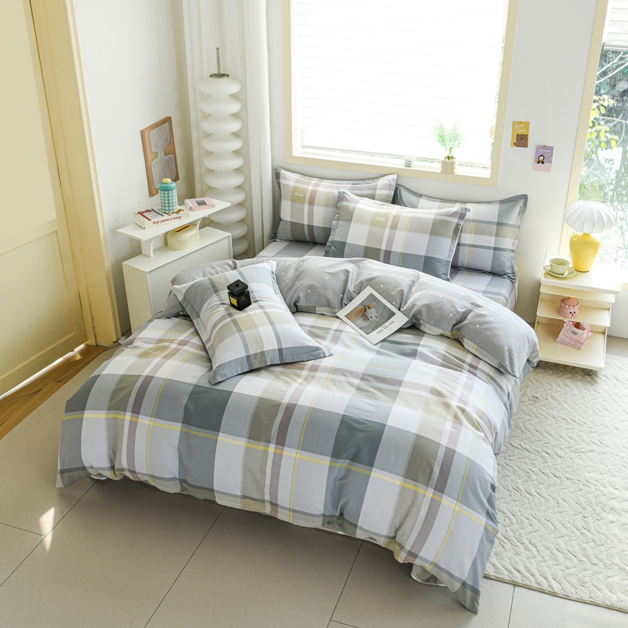 91家纺网 家纺一手货源 找家纺 缘舒家纺 2026新款全棉纯棉印花四件套 格韵