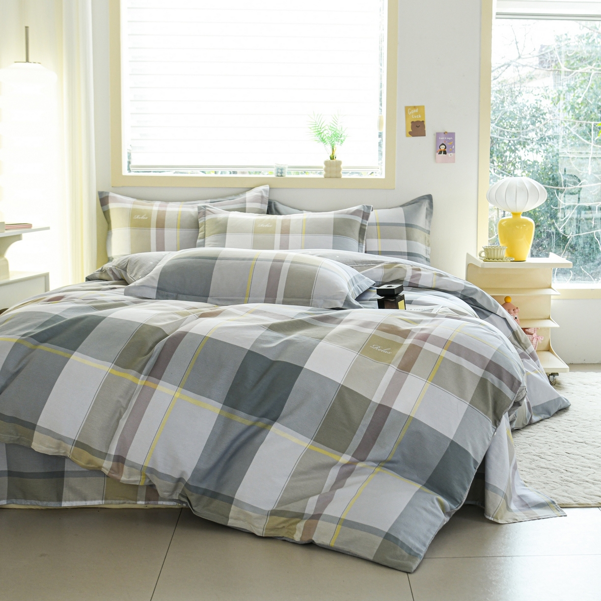 91家纺网 家纺一手货源 找家纺 缘舒家纺 2026新款全棉纯棉印花四件套 格韵