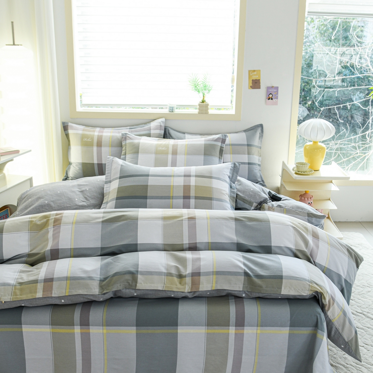 91家纺网 家纺一手货源 找家纺 缘舒家纺 2026新款全棉纯棉印花四件套 格韵