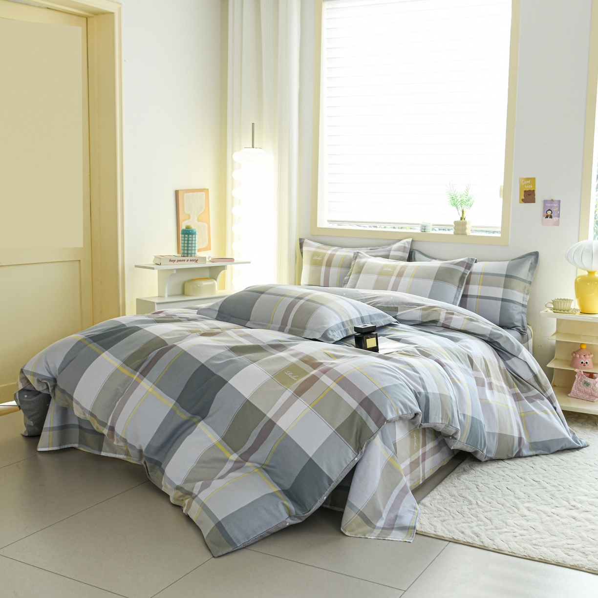 91家纺网 家纺一手货源 找家纺 缘舒家纺 2026新款全棉纯棉印花四件套 格韵