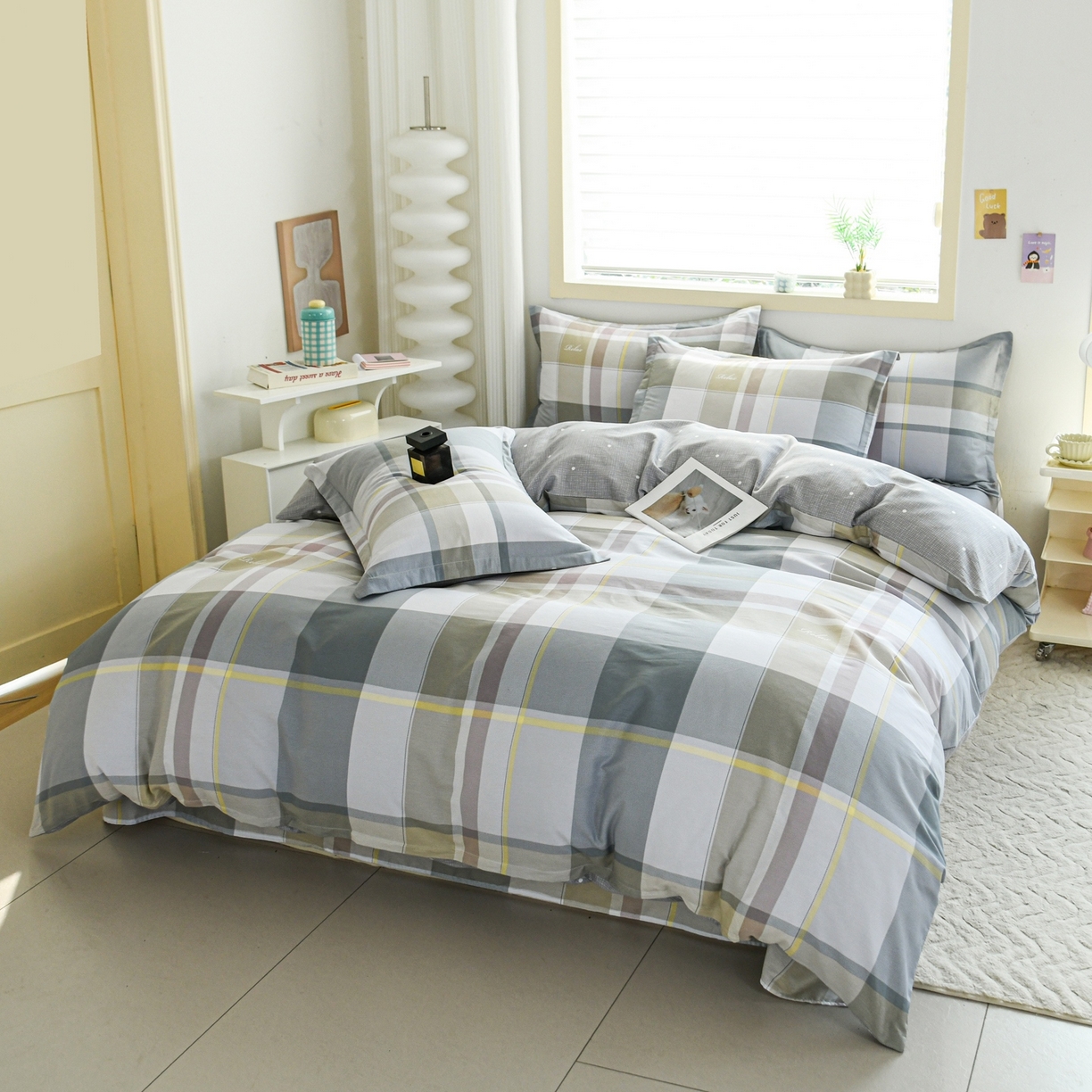 91家纺网 家纺一手货源 找家纺 缘舒家纺 2026新款全棉纯棉印花四件套 格韵