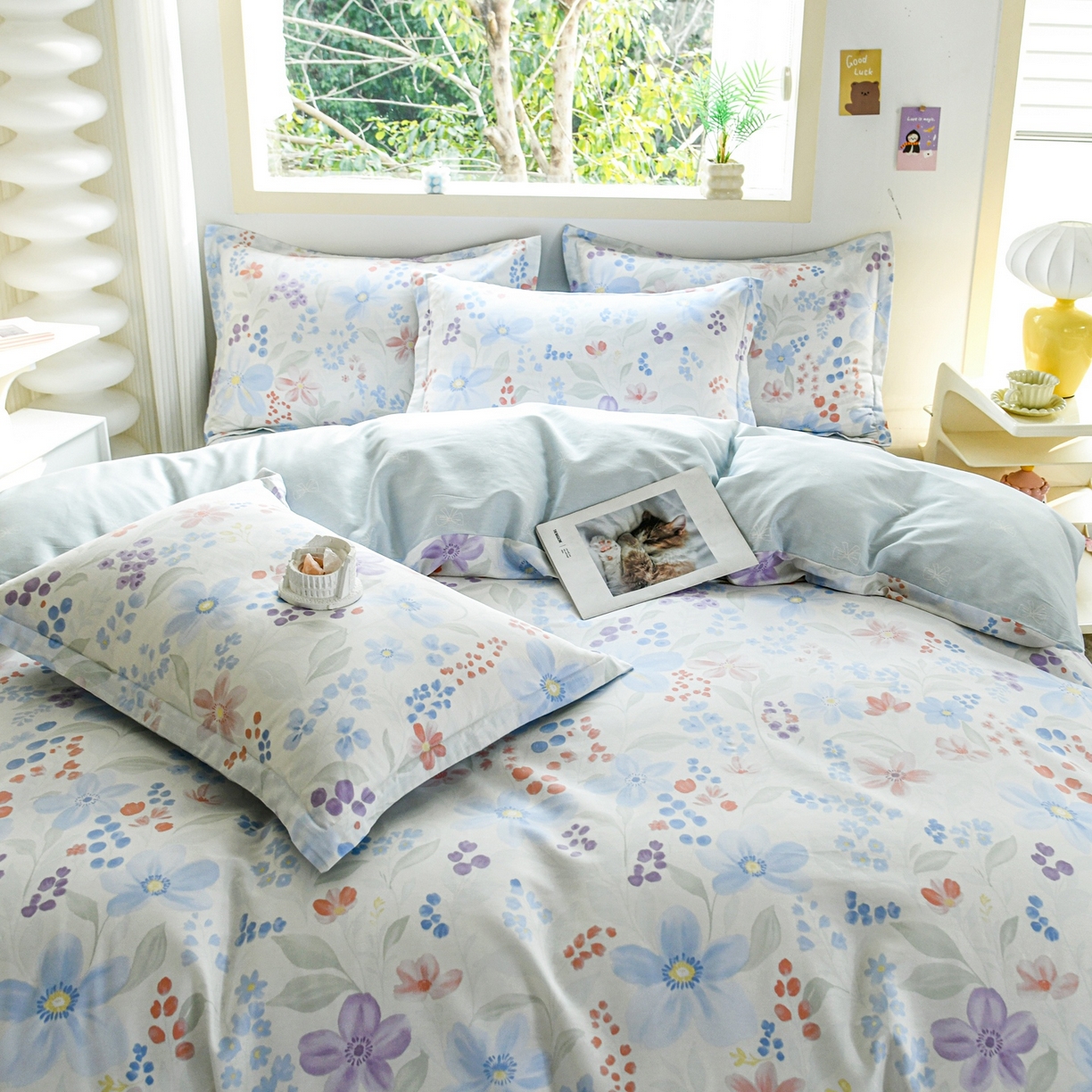 91家纺网 家纺一手货源 找家纺 缘舒家纺 2026新款全棉纯棉印花四件套 花卉类-茉屿-大板