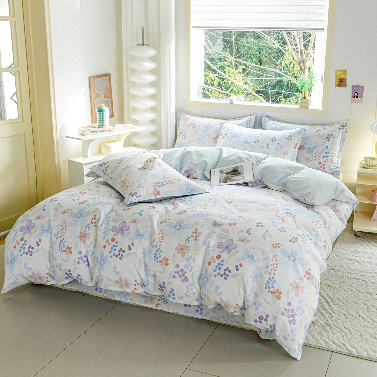 91家纺网 家纺一手货源 找家纺 缘舒家纺 2026新款全棉纯棉印花四件套 花卉类-茉屿-大板