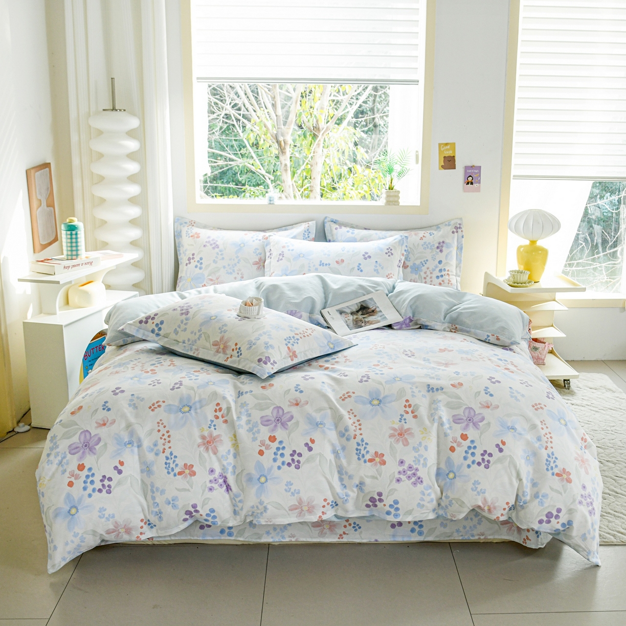 91家纺网 家纺一手货源 找家纺 缘舒家纺 2026新款全棉纯棉印花四件套 花卉类-茉屿-大板