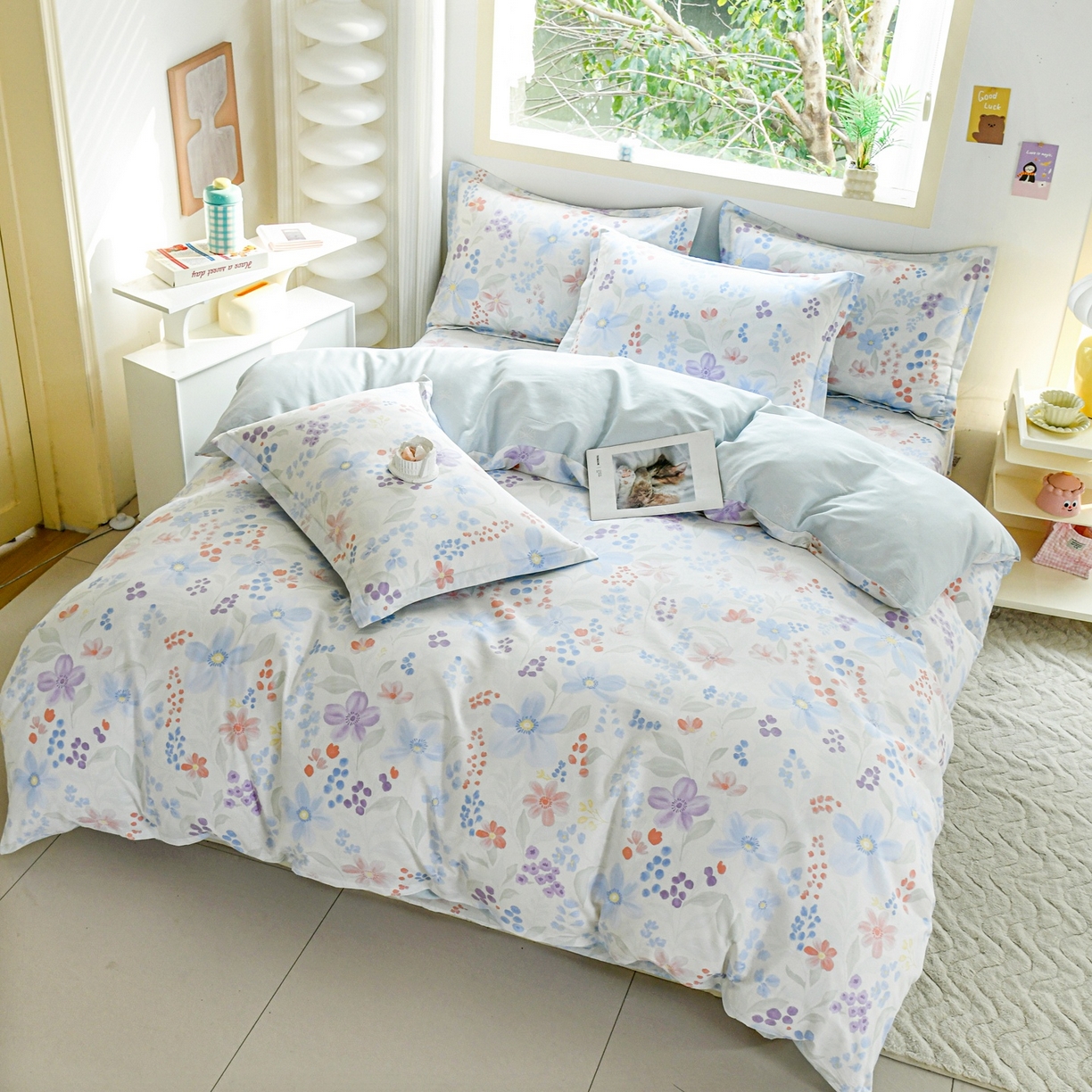 91家纺网 家纺一手货源 找家纺 缘舒家纺 2026新款全棉纯棉印花四件套 花卉类-茉屿-大板