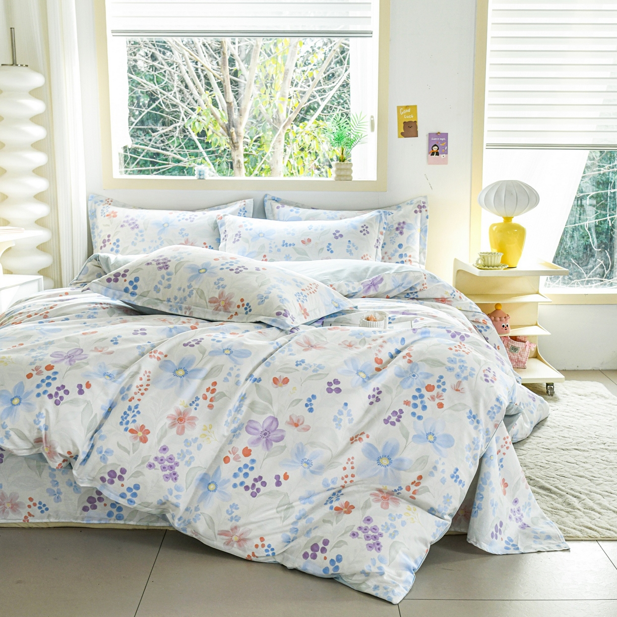 91家纺网 家纺一手货源 找家纺 缘舒家纺 2026新款全棉纯棉印花四件套 花卉类-茉屿-大板