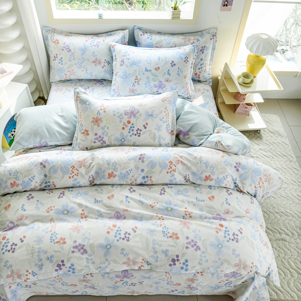 91家纺网 家纺一手货源 找家纺 缘舒家纺 2026新款全棉纯棉印花四件套 花卉类-茉屿-大板