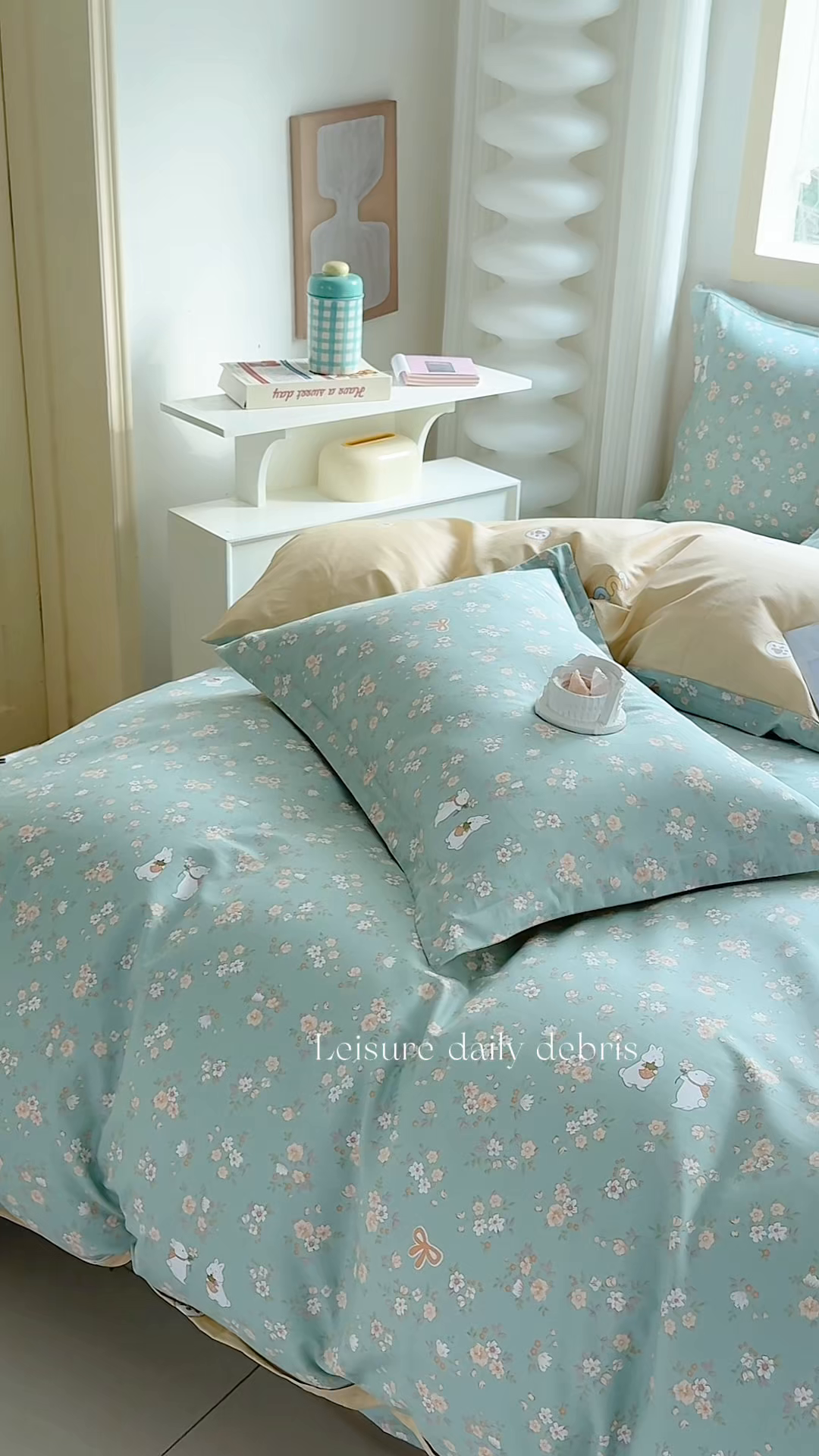 91家纺网 家纺一手货源 找家纺 缘舒家纺 2026新款全棉纯棉印花四件套 花间兔