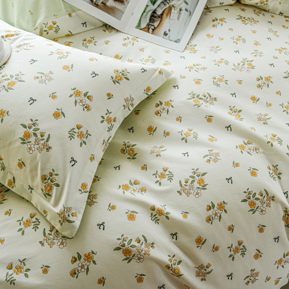 91家纺网 家纺一手货源 找家纺 缘舒家纺 2026新款全棉纯棉印花四件套 花叙