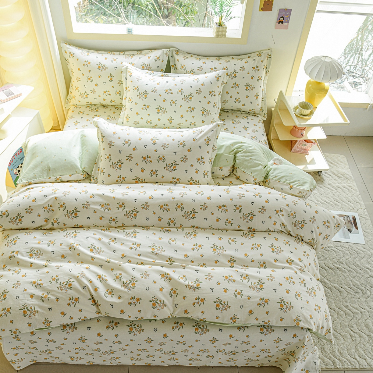 91家纺网 家纺一手货源 找家纺 缘舒家纺 2026新款全棉纯棉印花四件套 花叙