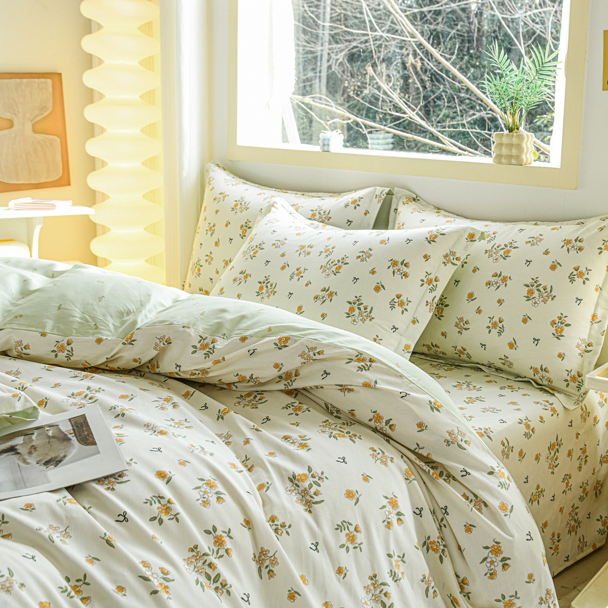 91家纺网 家纺一手货源 找家纺 缘舒家纺 2026新款全棉纯棉印花四件套 花叙