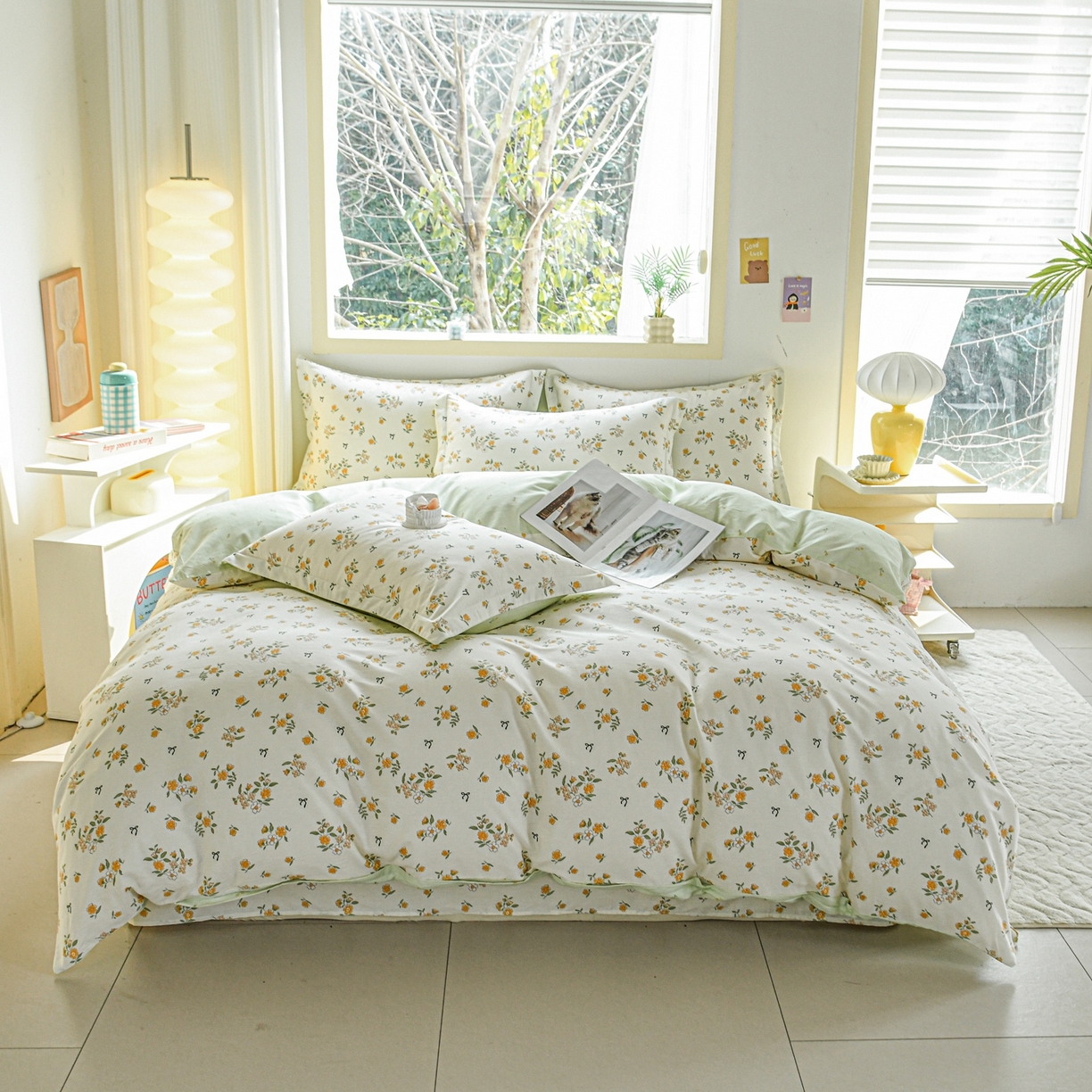 91家纺网 家纺一手货源 找家纺 缘舒家纺 2026新款全棉纯棉印花四件套 花叙