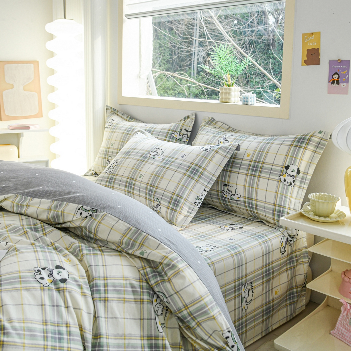 91家纺网 家纺一手货源 找家纺 缘舒家纺 2026新款全棉纯棉印花四件套 酷乐爱宠