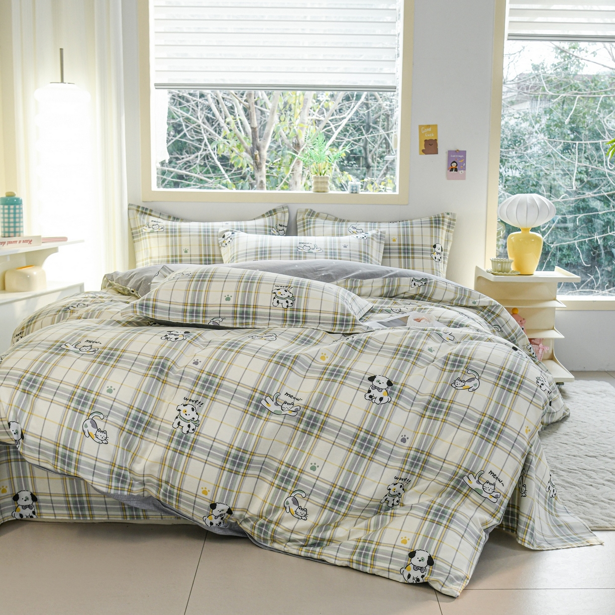 91家纺网 家纺一手货源 找家纺 缘舒家纺 2026新款全棉纯棉印花四件套 酷乐爱宠