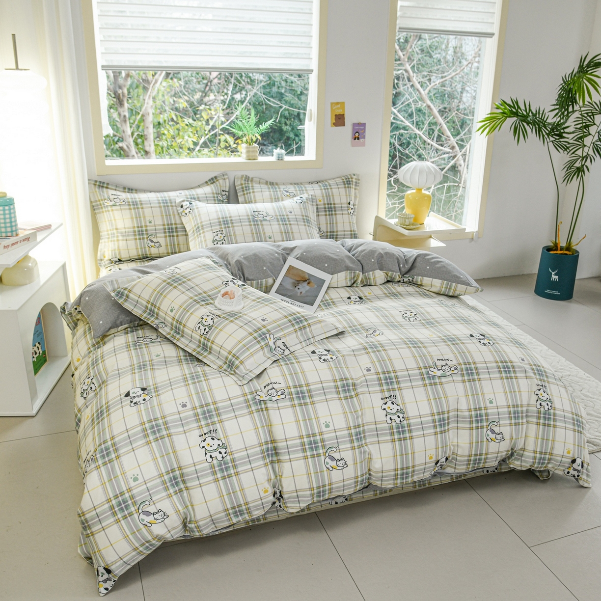 91家纺网 家纺一手货源 找家纺 缘舒家纺 2026新款全棉纯棉印花四件套 酷乐爱宠