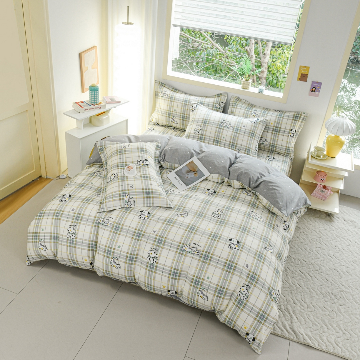 91家纺网 家纺一手货源 找家纺 缘舒家纺 2026新款全棉纯棉印花四件套 酷乐爱宠