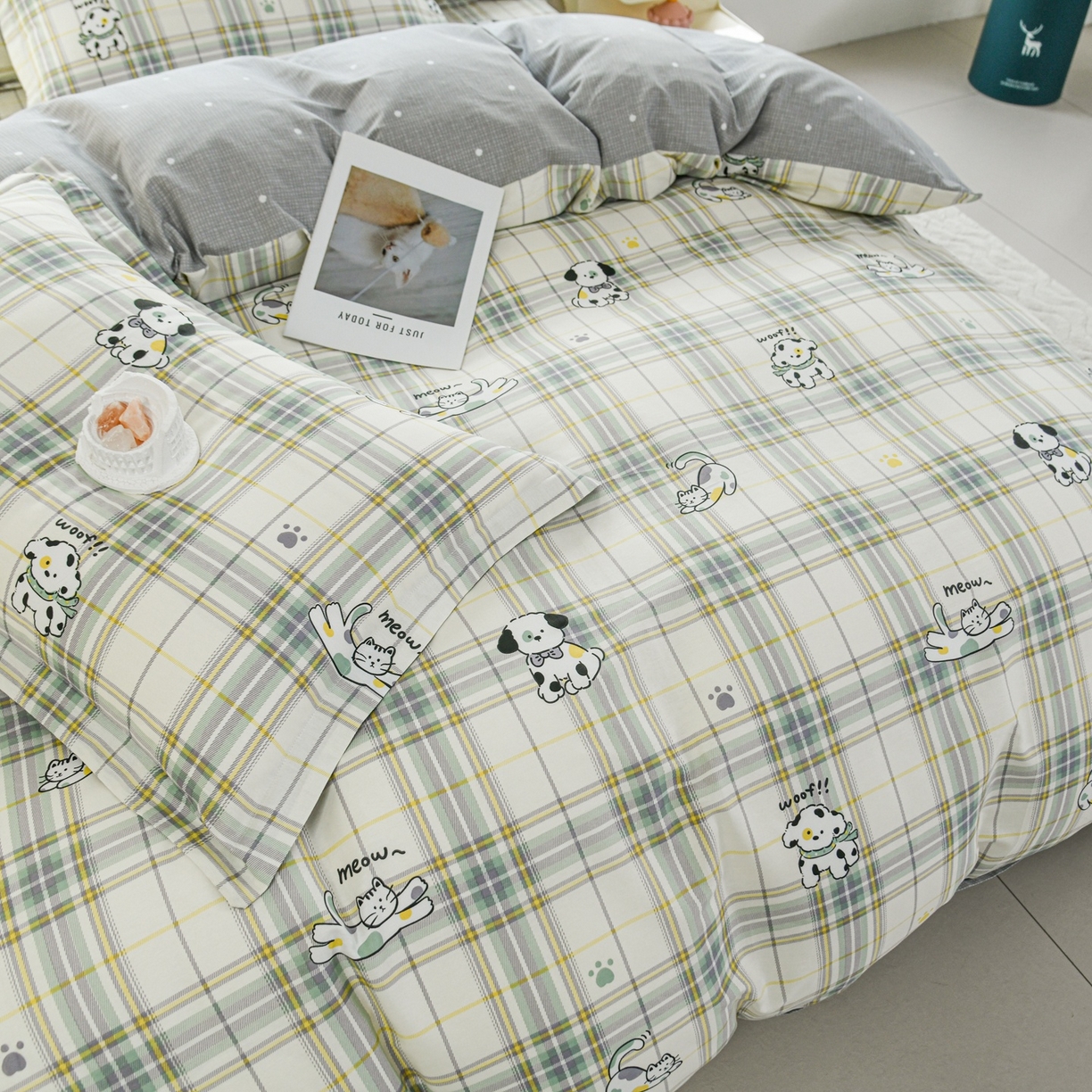 91家纺网 家纺一手货源 找家纺 缘舒家纺 2026新款全棉纯棉印花四件套 酷乐爱宠