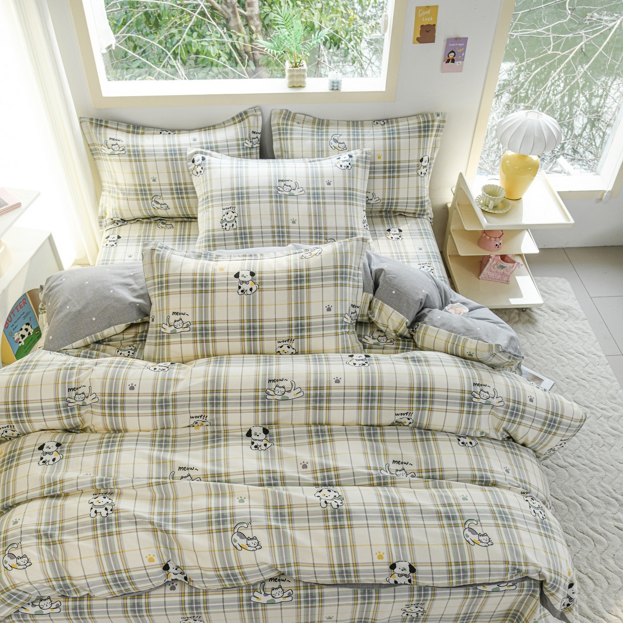 91家纺网 家纺一手货源 找家纺 缘舒家纺 2026新款全棉纯棉印花四件套 酷乐爱宠