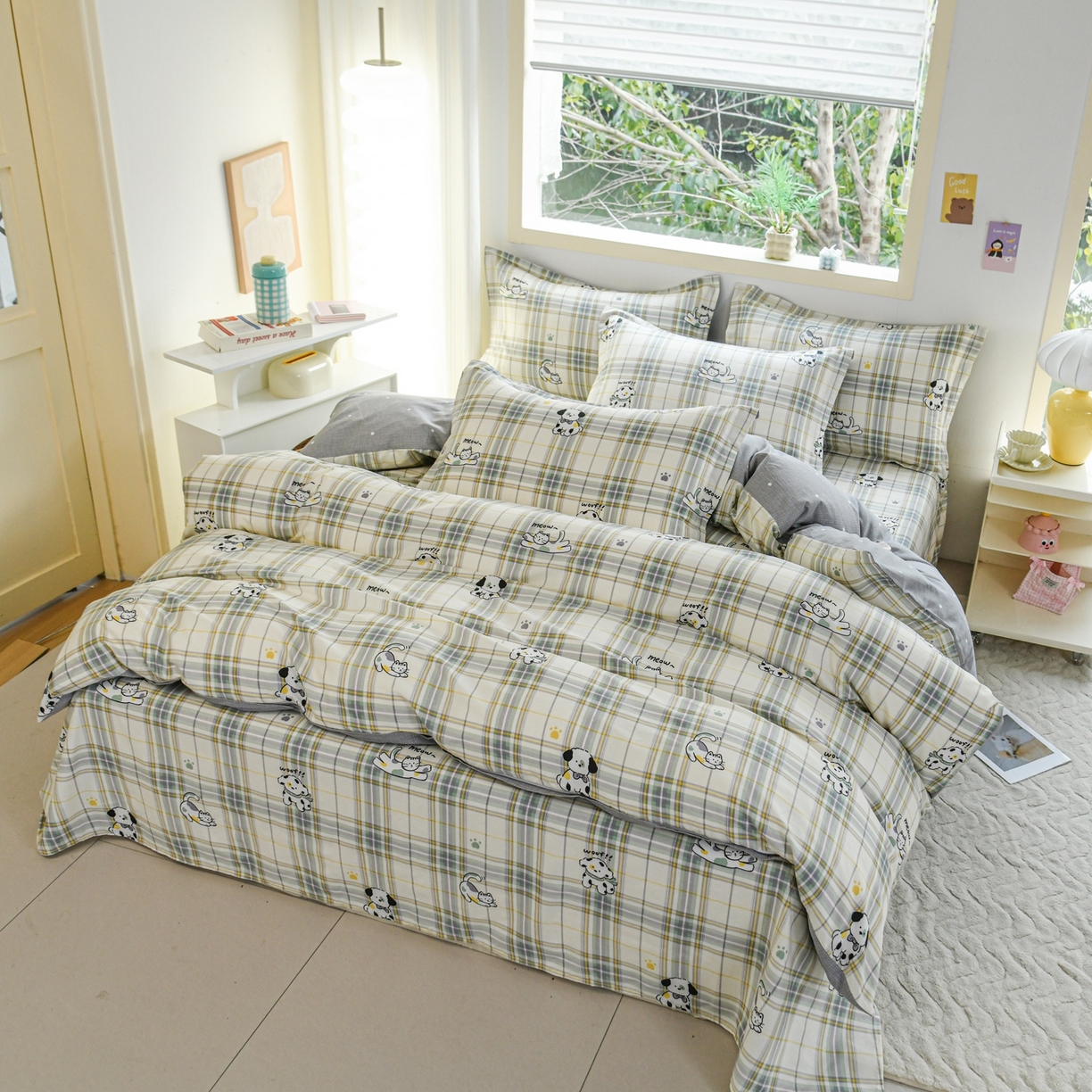 91家纺网 家纺一手货源 找家纺 缘舒家纺 2026新款全棉纯棉印花四件套 酷乐爱宠