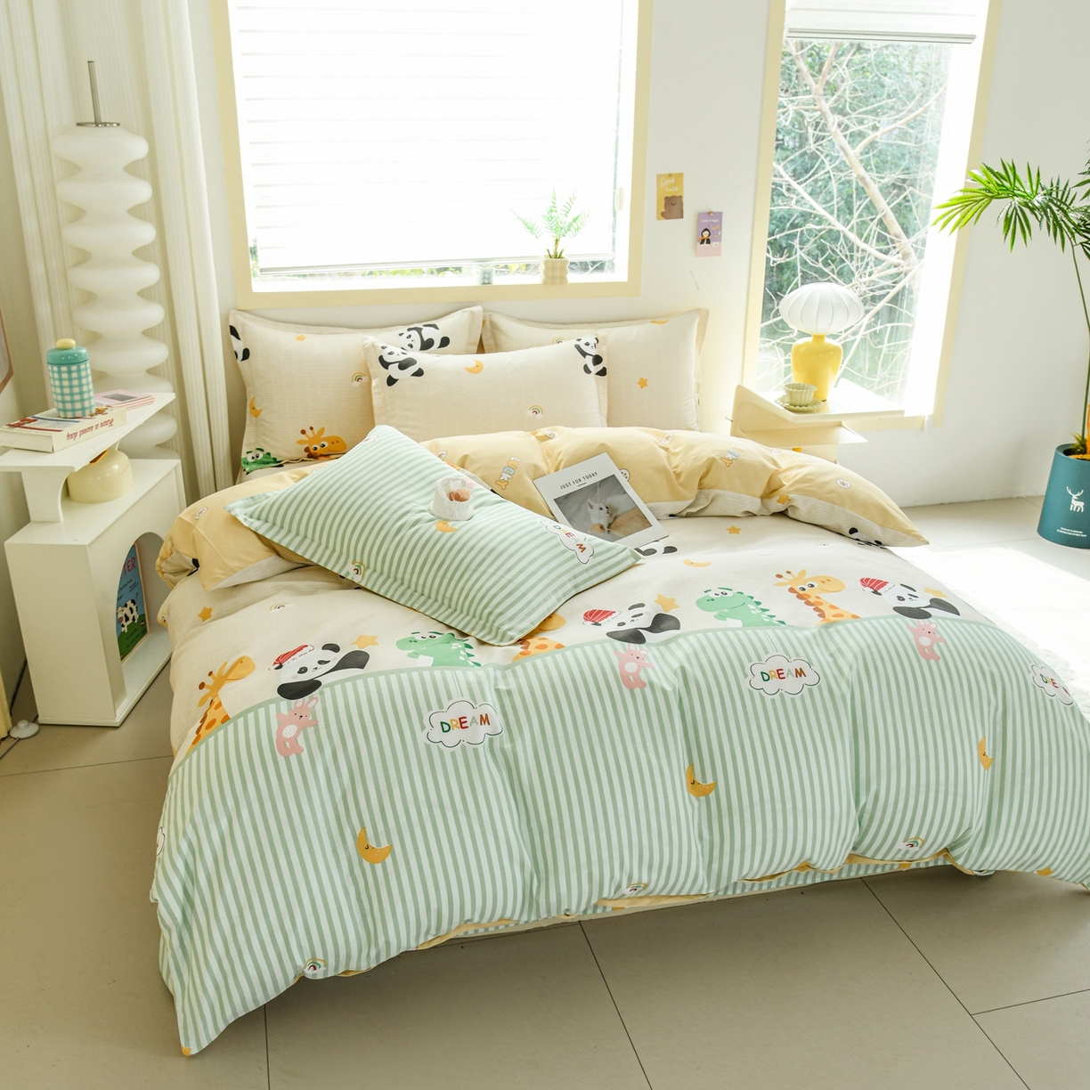 91家纺网 家纺一手货源 找家纺 缘舒家纺 2026新款全棉纯棉印花四件套 萌宠乐园