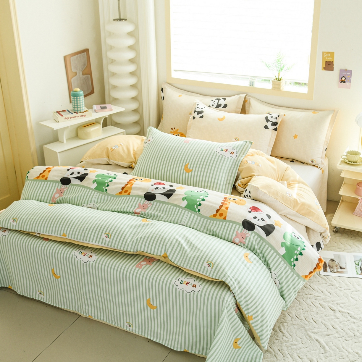 91家纺网 家纺一手货源 找家纺 缘舒家纺 2026新款全棉纯棉印花四件套 萌宠乐园