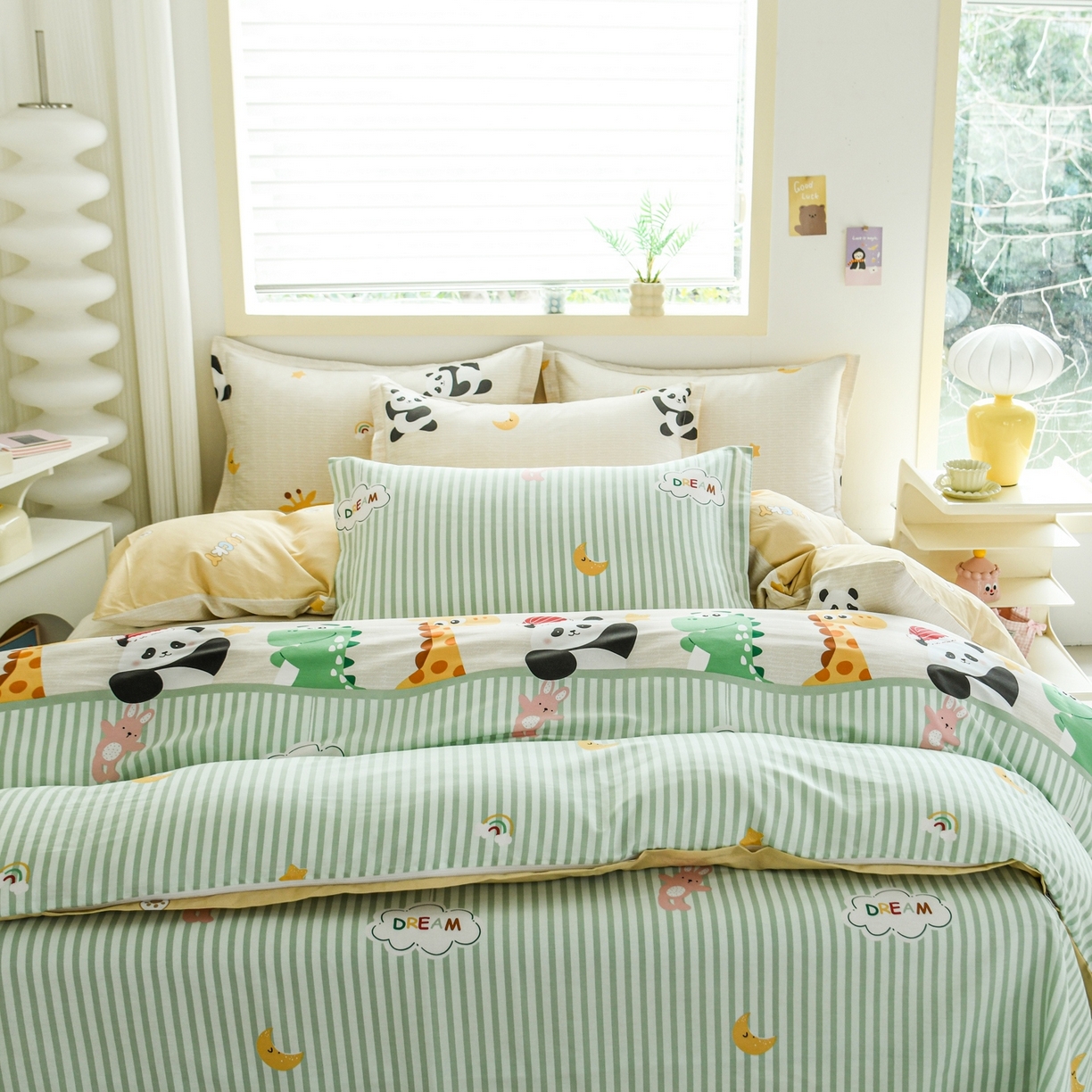 91家纺网 家纺一手货源 找家纺 缘舒家纺 2026新款全棉纯棉印花四件套 萌宠乐园