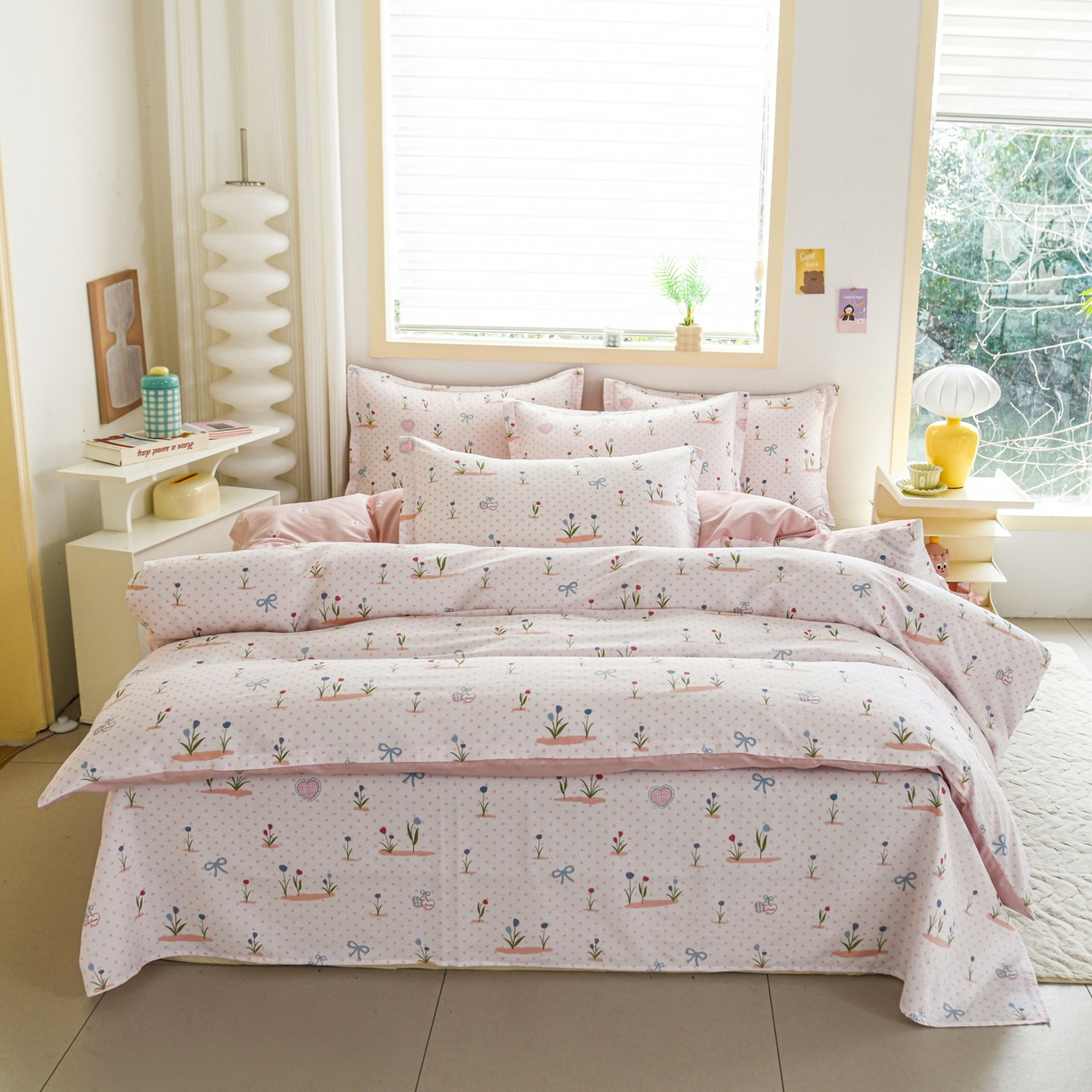 91家纺网 家纺一手货源 找家纺 缘舒家纺 2026新款全棉纯棉印花四件套 软萌芽芽