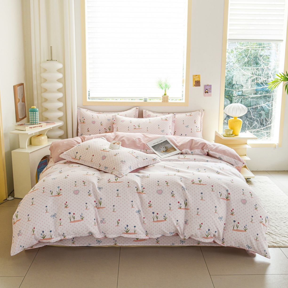 91家纺网 家纺一手货源 找家纺 缘舒家纺 2026新款全棉纯棉印花四件套 软萌芽芽