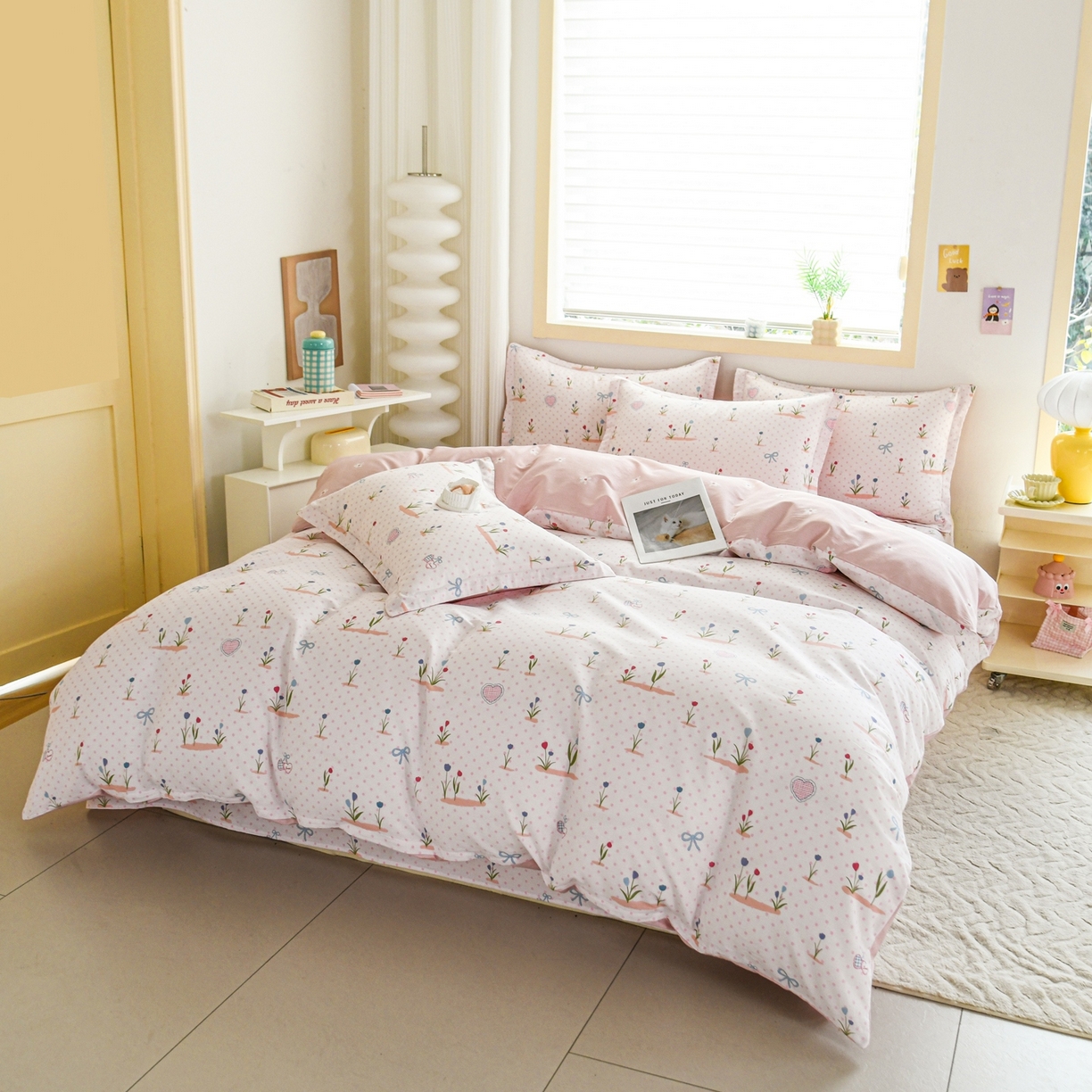 91家纺网 家纺一手货源 找家纺 缘舒家纺 2026新款全棉纯棉印花四件套 软萌芽芽