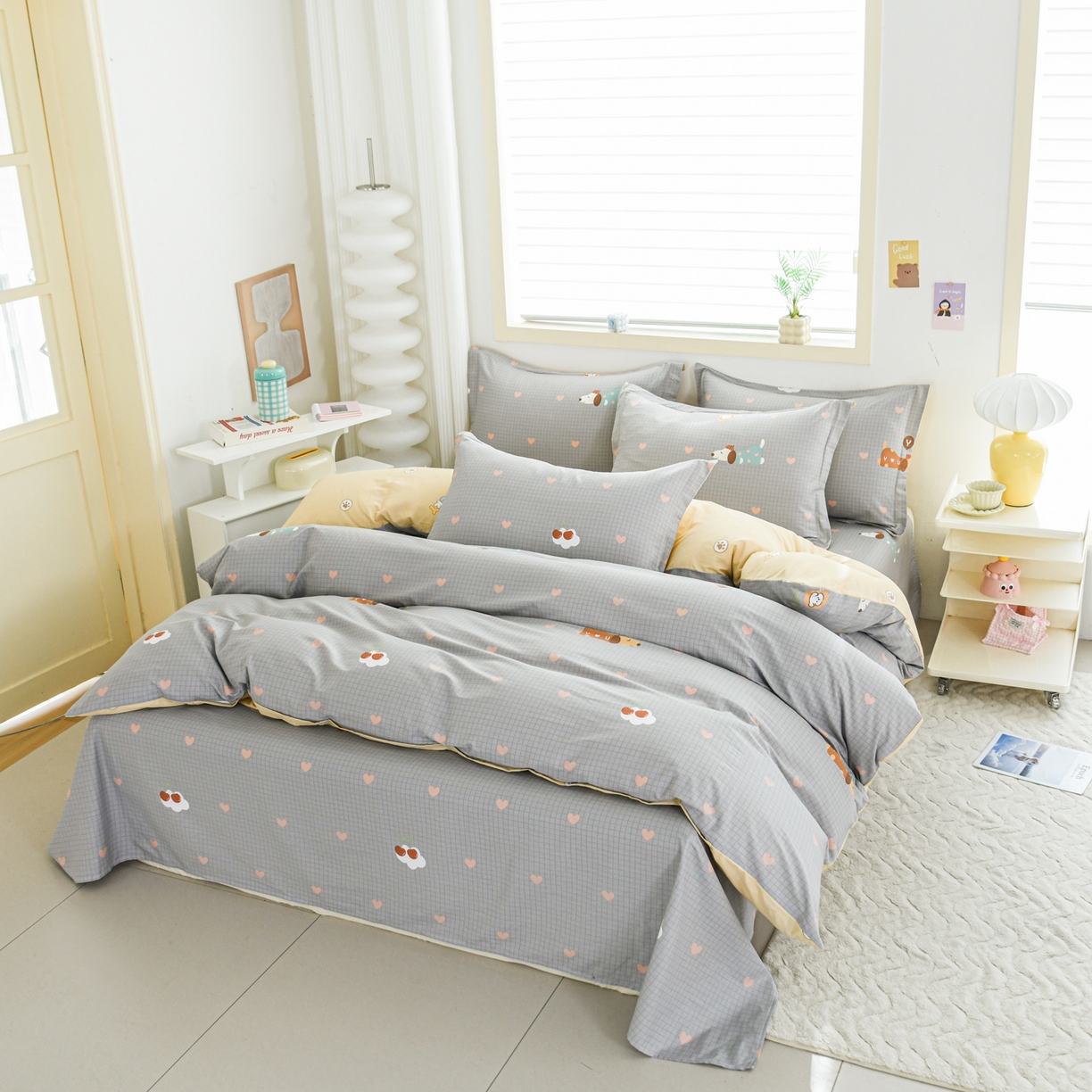 91家纺网 家纺一手货源 找家纺 缘舒家纺 2026新款全棉纯棉印花四件套 甜梦