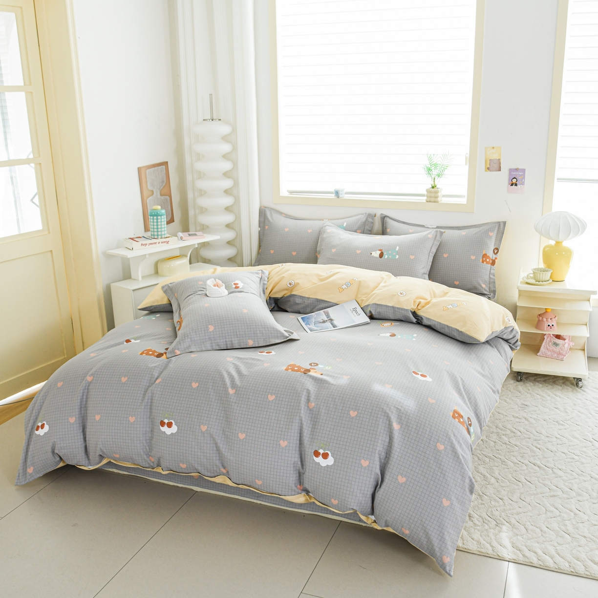 91家纺网 家纺一手货源 找家纺 缘舒家纺 2026新款全棉纯棉印花四件套 甜梦