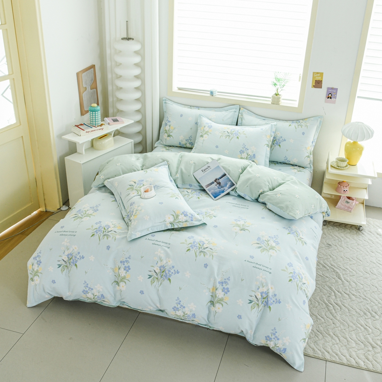 91家纺网 家纺一手货源 找家纺 缘舒家纺 2026新款全棉纯棉印花四件套 雾莲