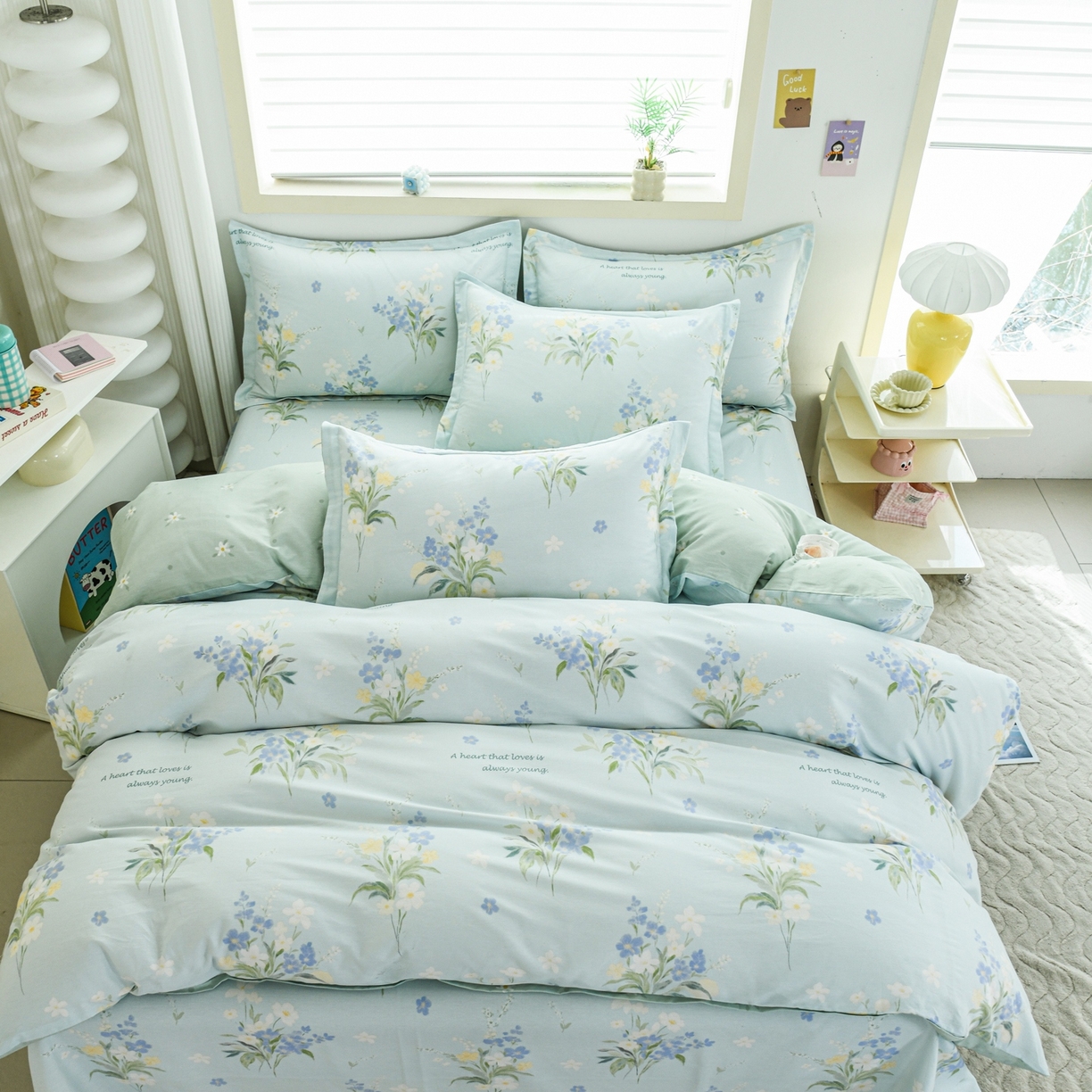 91家纺网 家纺一手货源 找家纺 缘舒家纺 2026新款全棉纯棉印花四件套 雾莲