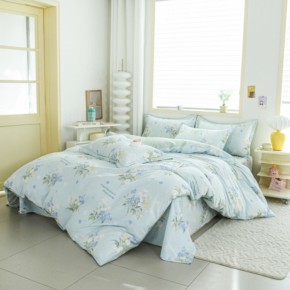 91家纺网 家纺一手货源 找家纺 缘舒家纺 2026新款全棉纯棉印花四件套 雾莲