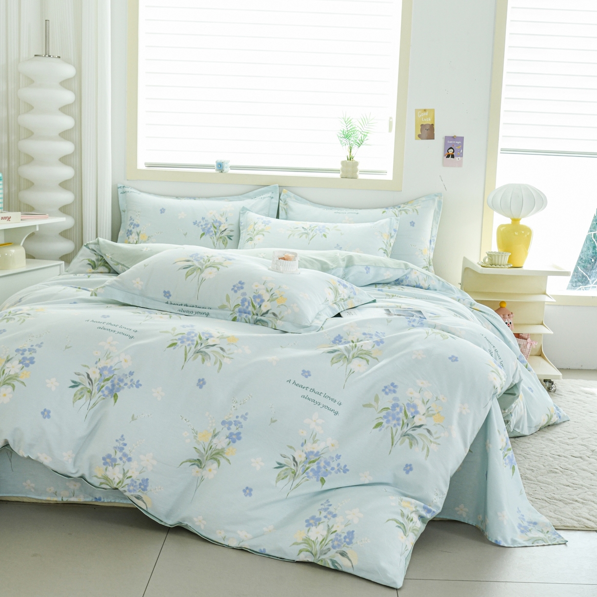 91家纺网 家纺一手货源 找家纺 缘舒家纺 2026新款全棉纯棉印花四件套 雾莲